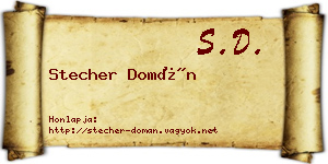 Stecher Domán névjegykártya